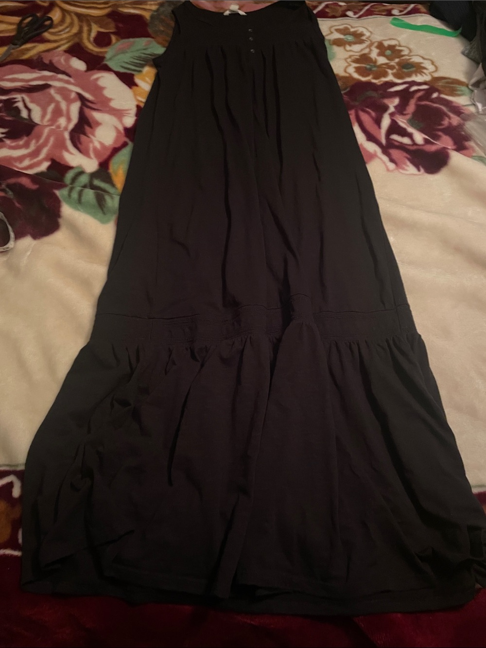Caslon Black Cotton Modal Maxi Dress Size Small